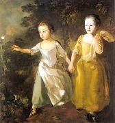 Thomas Gainsborough The Painter Daughters Chasing a Butterfly oil painting